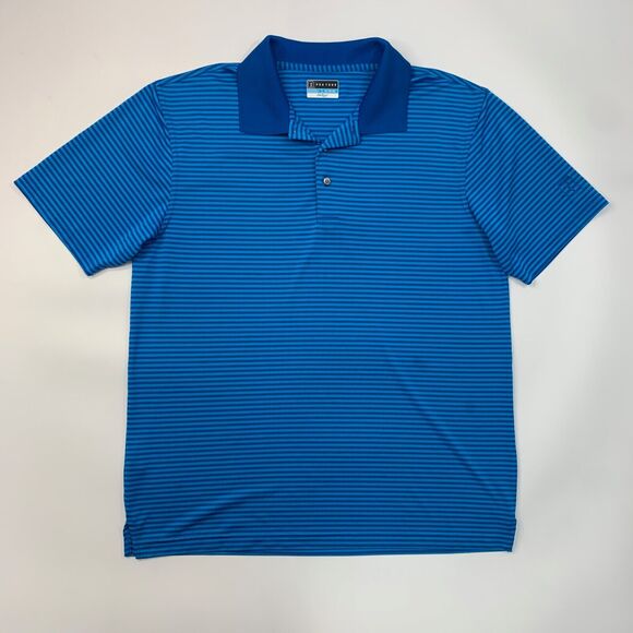 PGA Tour Polo Shirt Mens XL Extra Large Pacific Airflux Striped Performance Golf - Picture 2 of 11